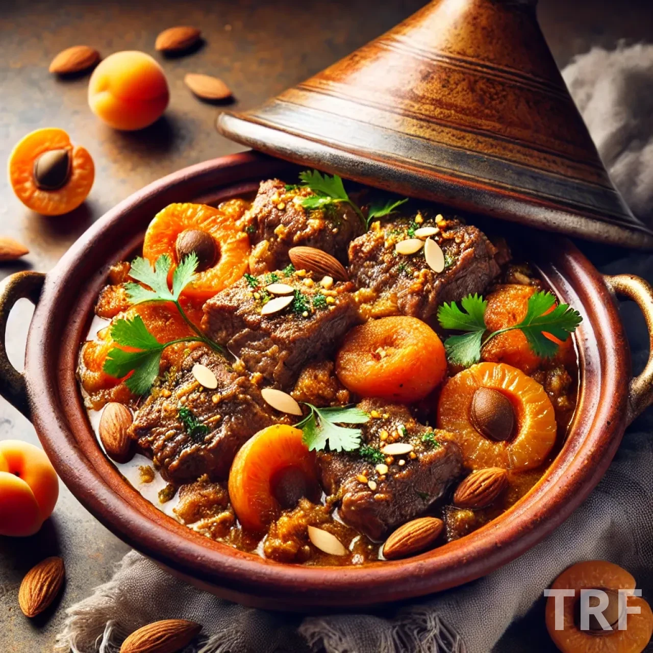 Tajine d'agneau aux abricots et amandes marocain