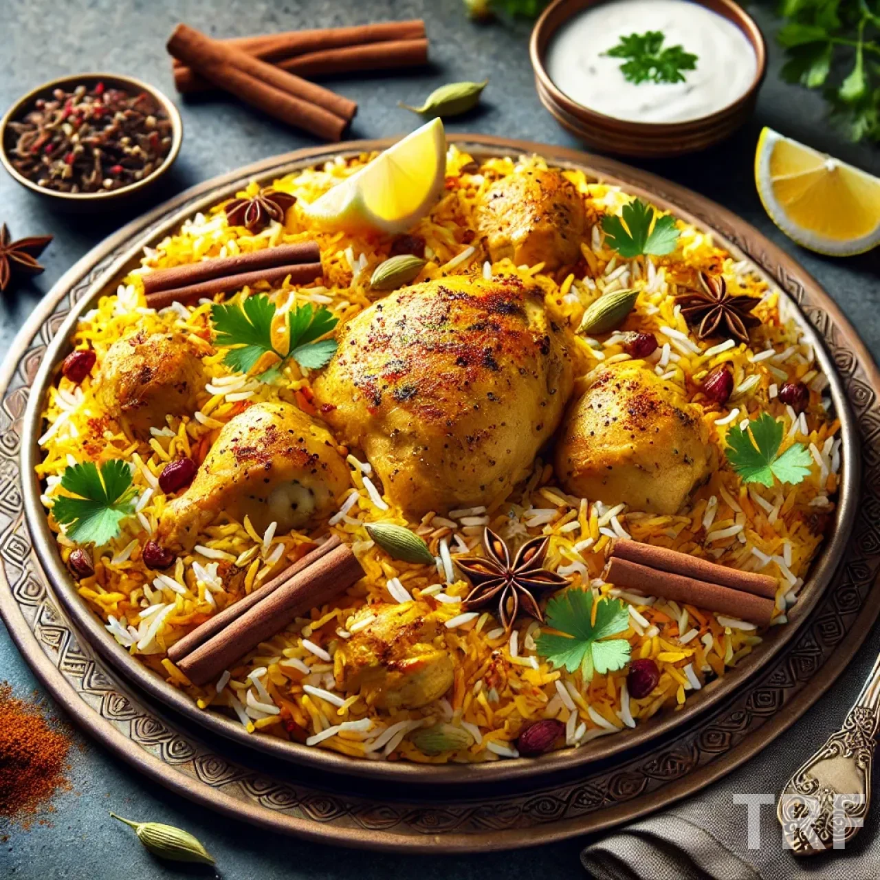 Biryani de poulet épicé et parfumé