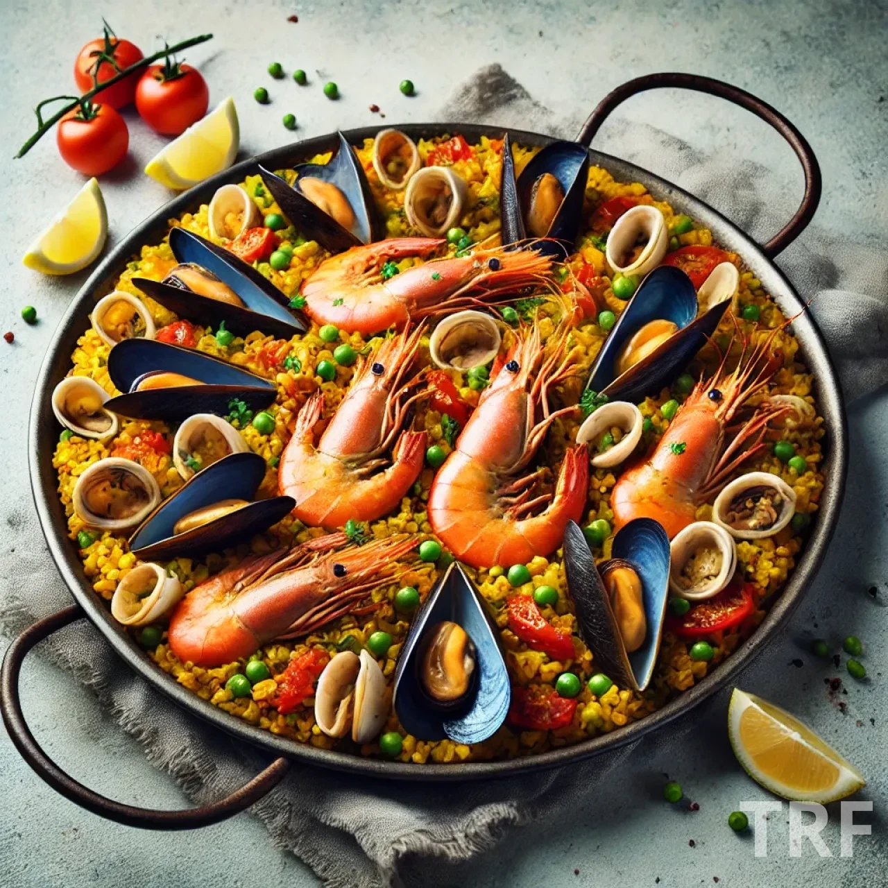 Paella aux fruits de mer savoureuse