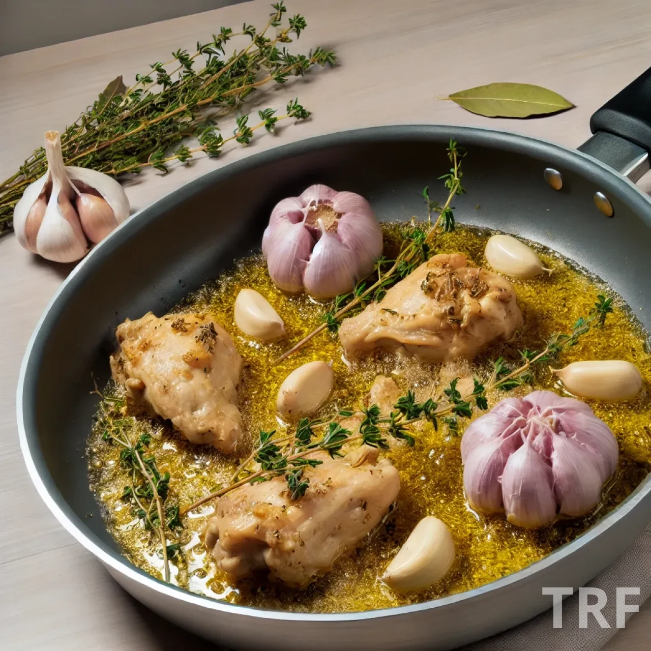 Pollo al Ajillo servi dans une assiette