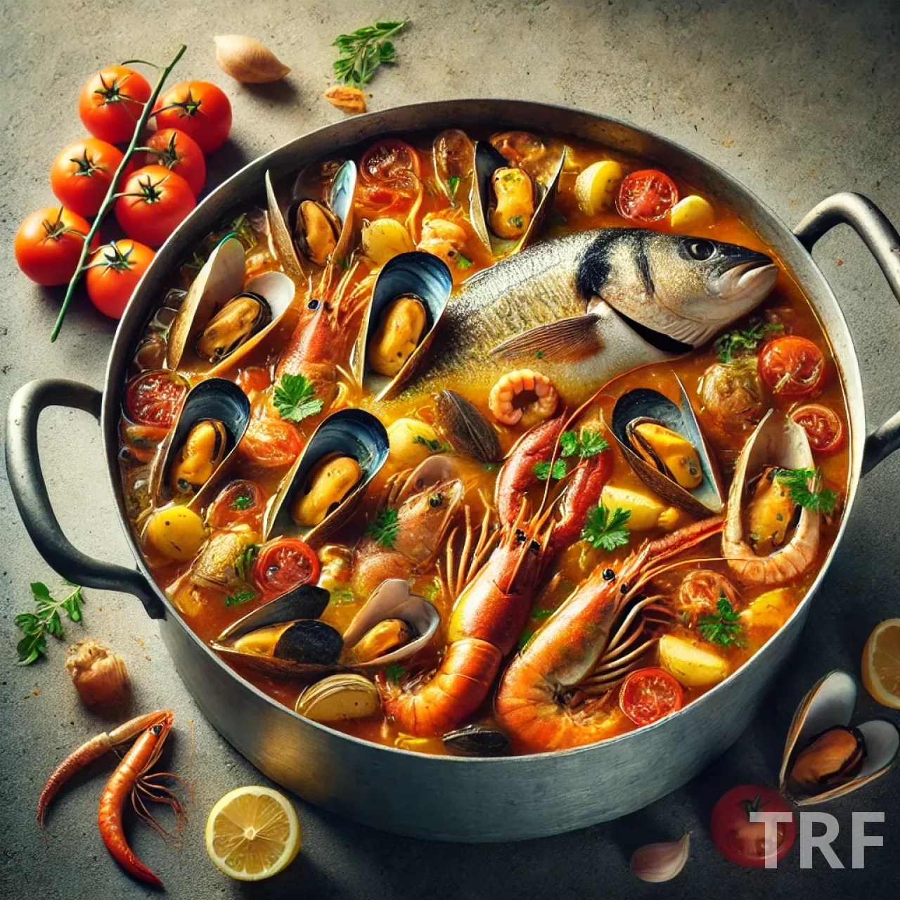 Bouillabaisse Provençale en cours de cuisson