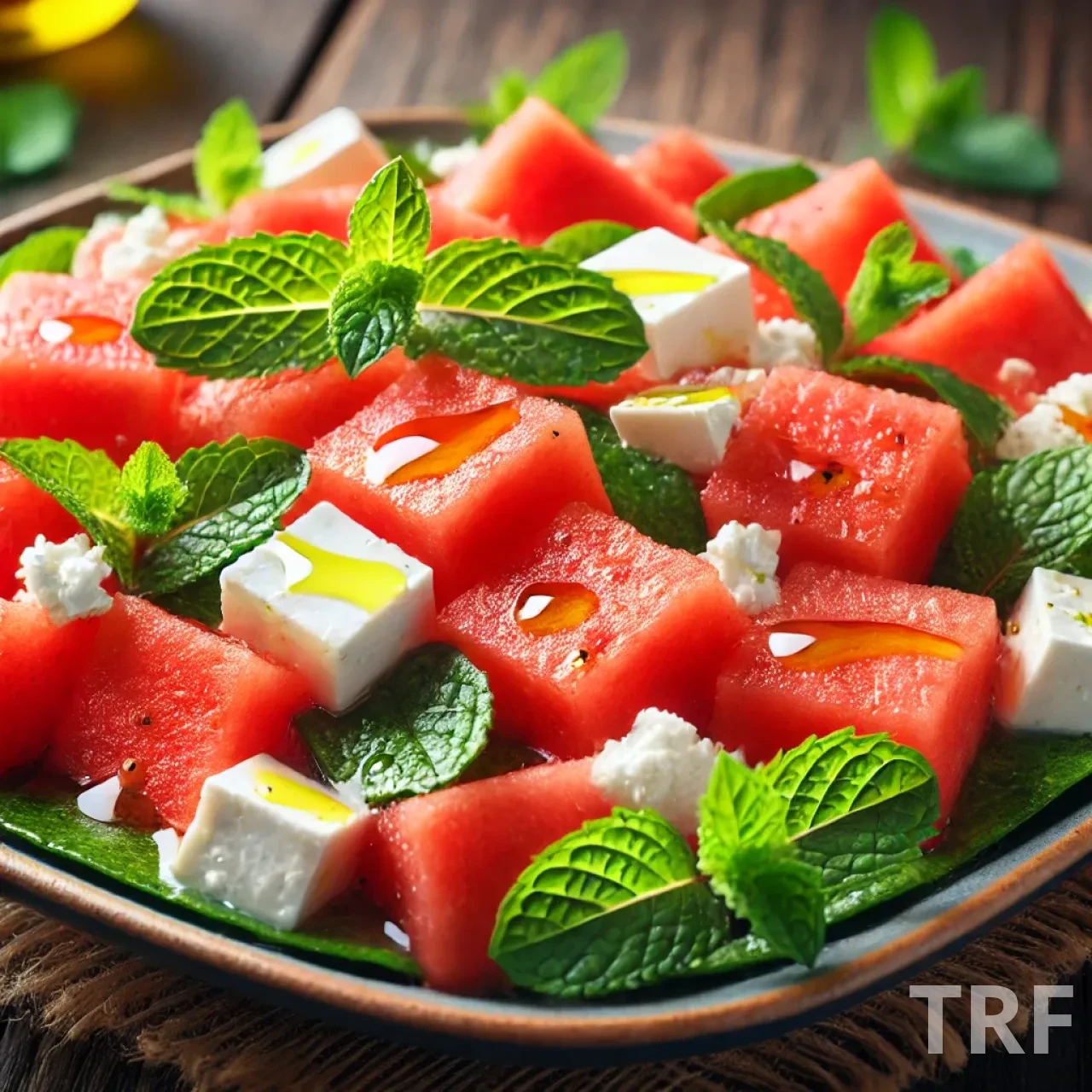 Salade de Pastèque et Feta avec Menthe Fraîche