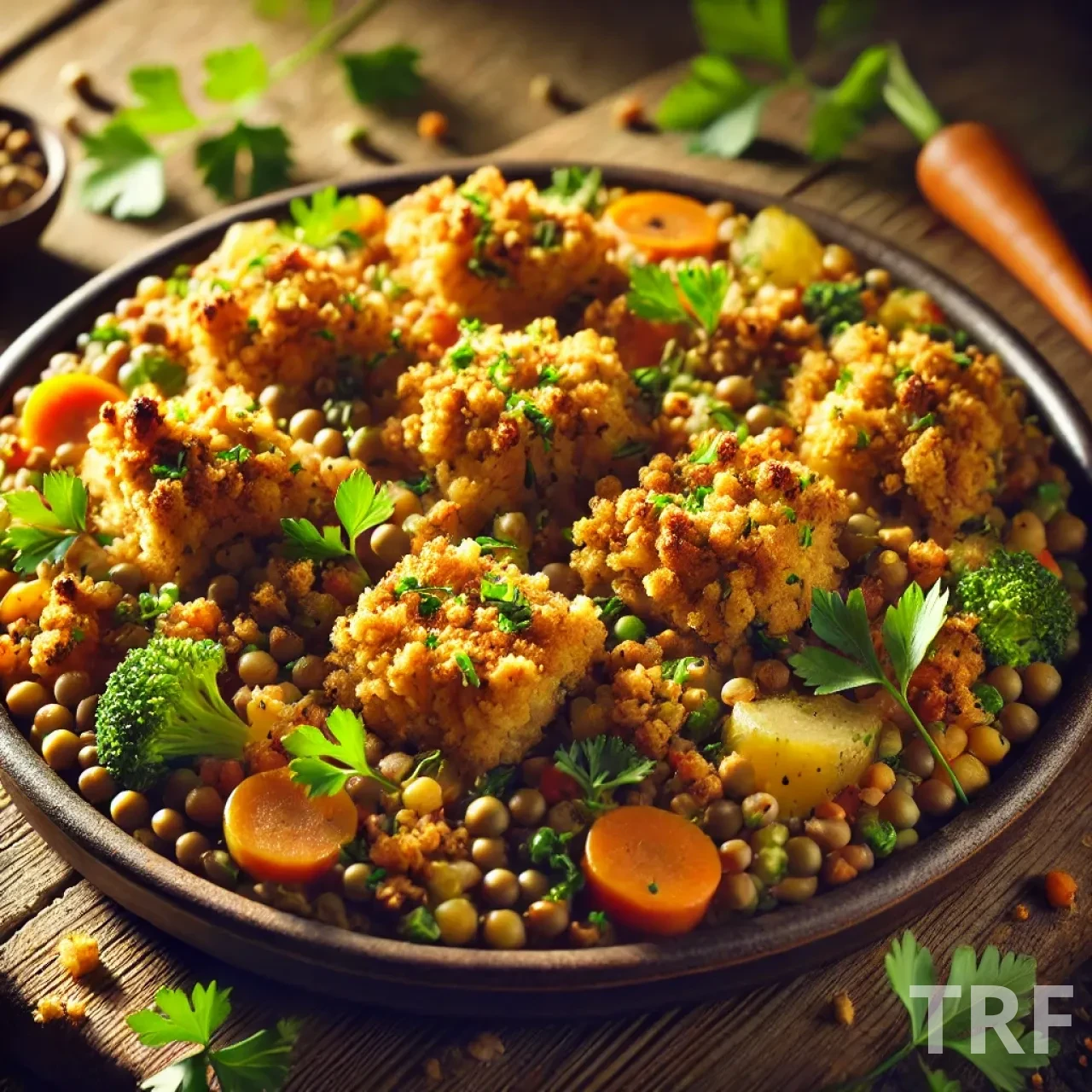 Crumble sans gluten aux lentilles, sain et délicieux