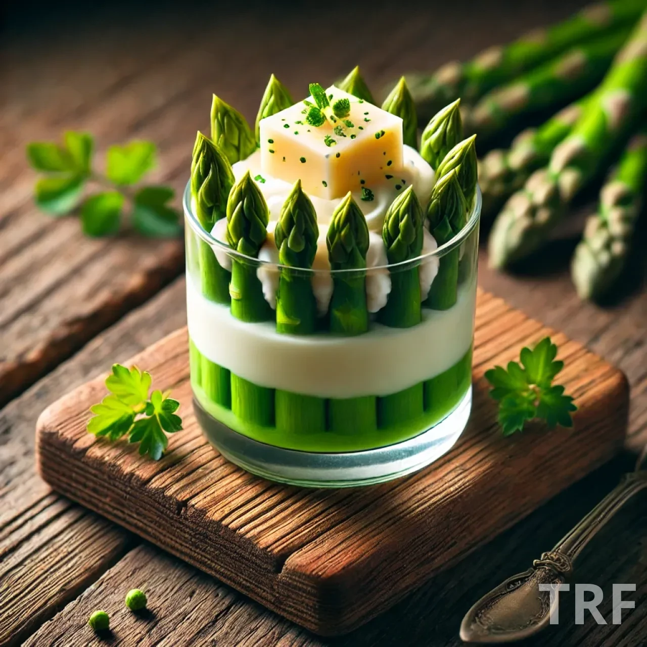 Verrine aux asperges et St Môret, fraîche et gourmande