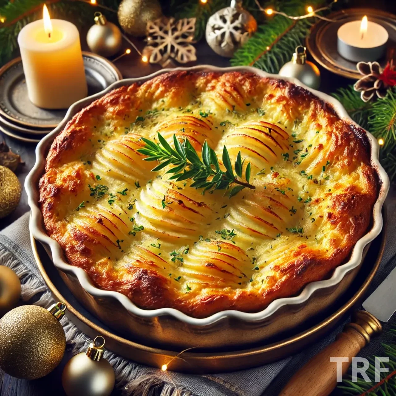 Gratin Dauphinois Festif pour Noël et l'hiver, avec une croûte dorée