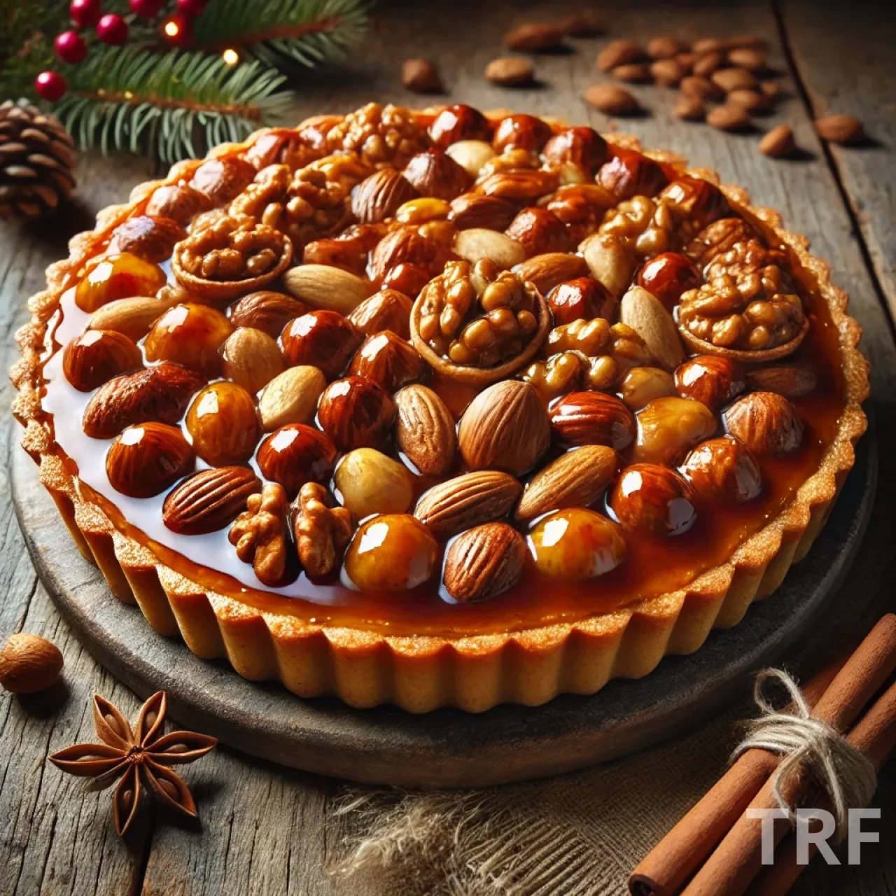 Tarte aux fruits secs et au caramel, un dessert parfait pour Noël