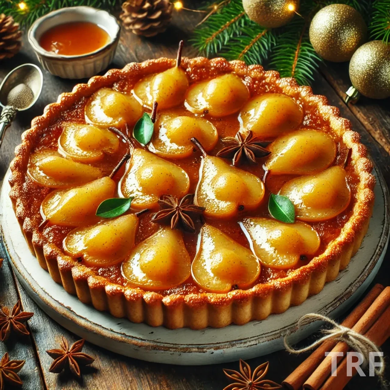 Tarte Tatin aux Poires et Épices de Noël, un dessert renversé et festif