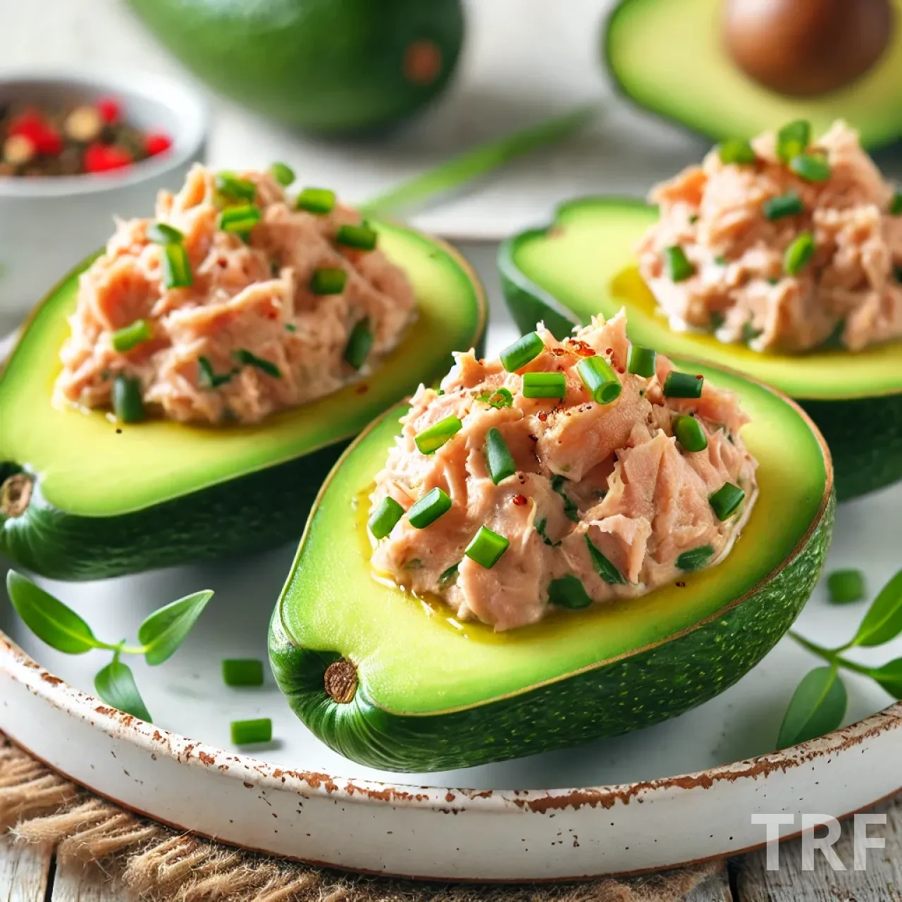 Avocats farcis aux rillettes de thon, un apéritif frais et savoureux