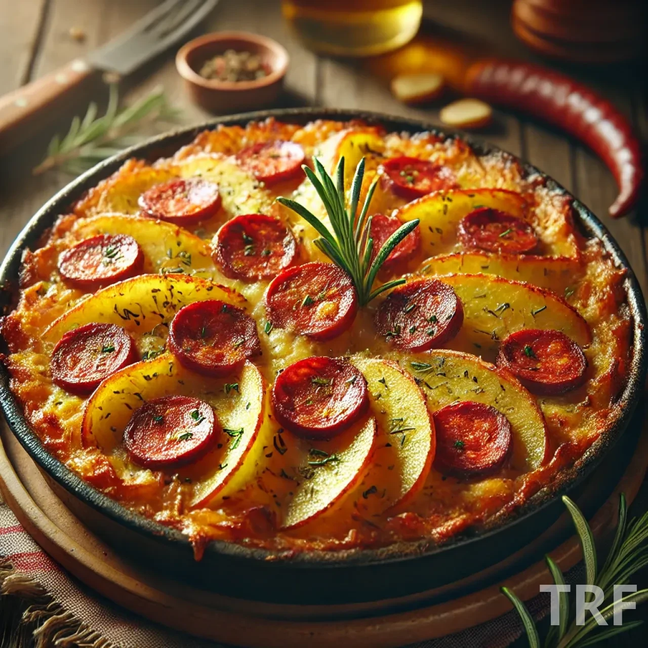 Gratin de pommes de terre et chorizo, une marmiton recette facile