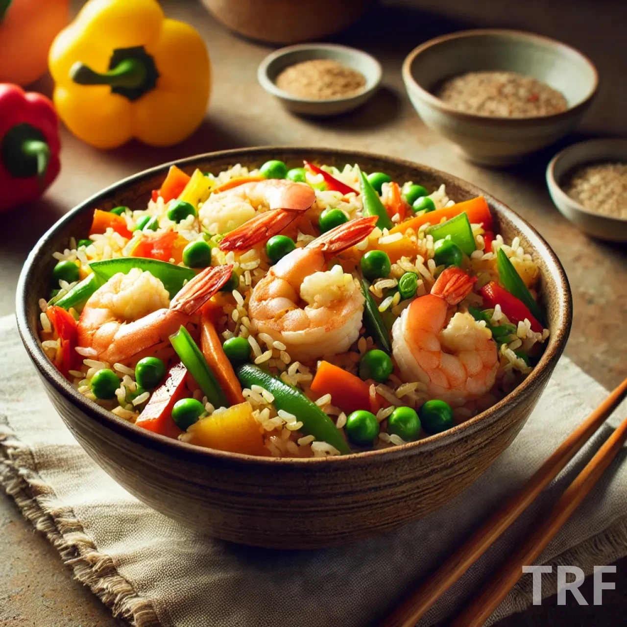 Riz Sauté aux Crevettes et Légumes