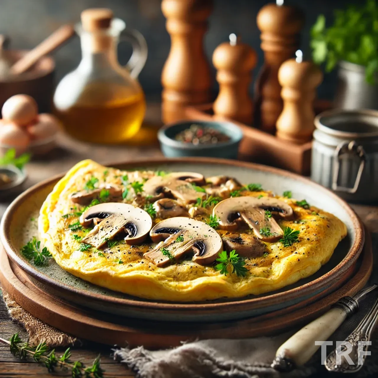 Omelette aux Champignons et Fromage