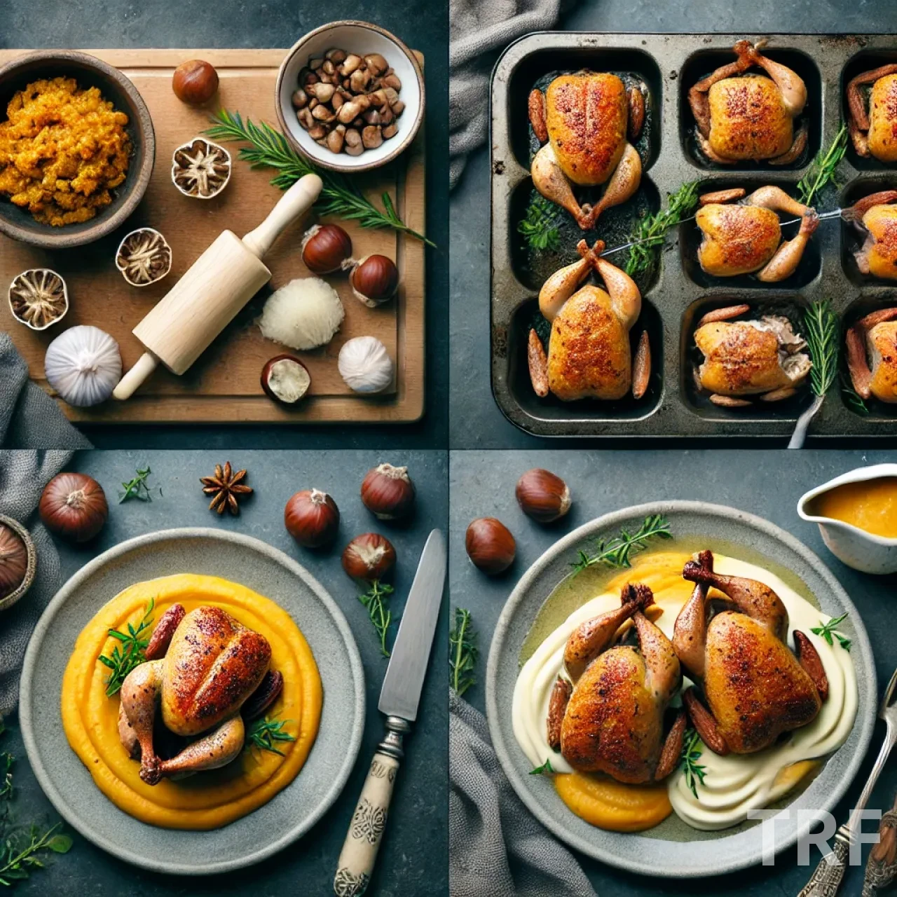 Caille Farcie aux Marrons et Purée de Butternut