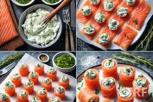 Mini Bûches de Saumon et Fromage Frais aux Herbes