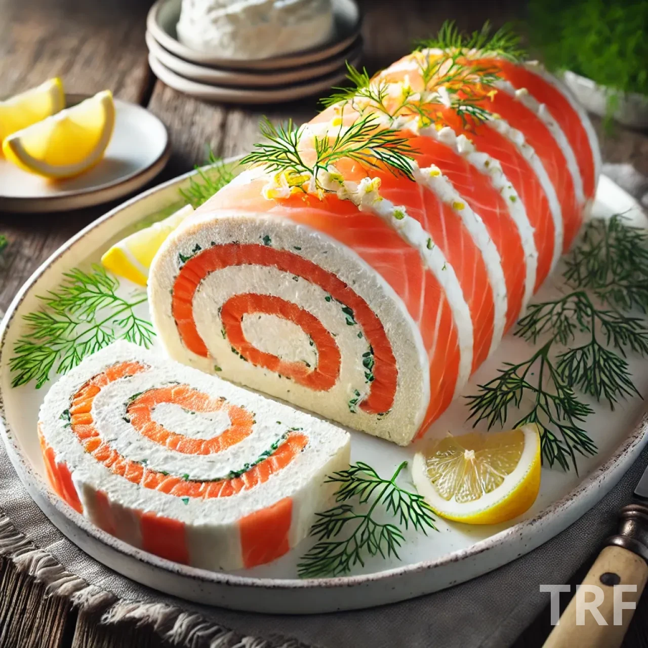 Cake roulé au saumon fumé