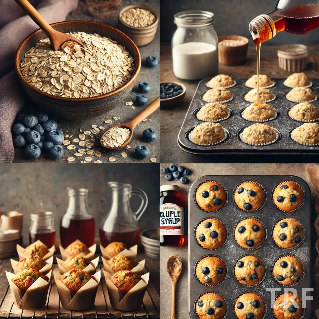 Muffins à l'Avoine, aux Bleuets et à l'Érable