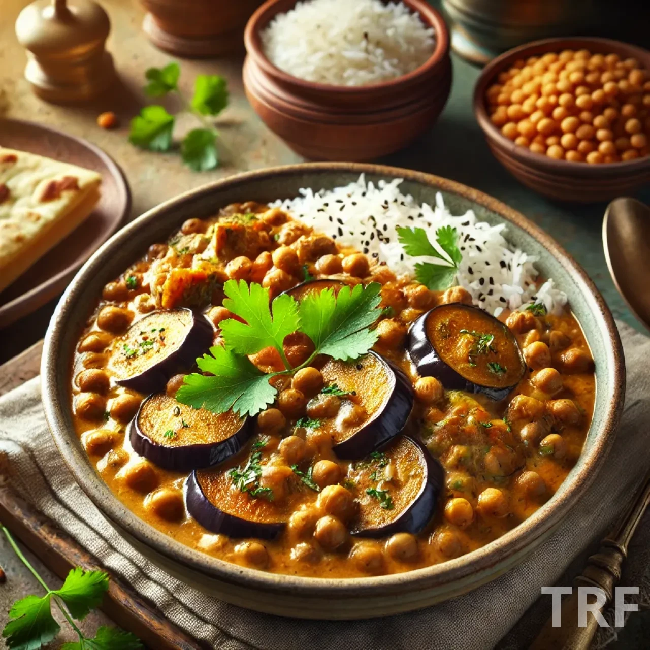 Curry D’Aubergines Et Lentilles Corail