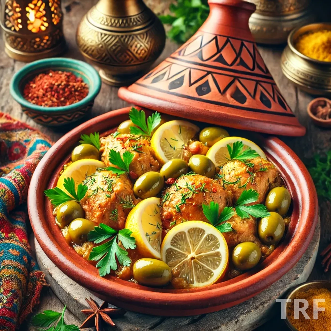 Tajine de Poulet au Citron Confit et Olives