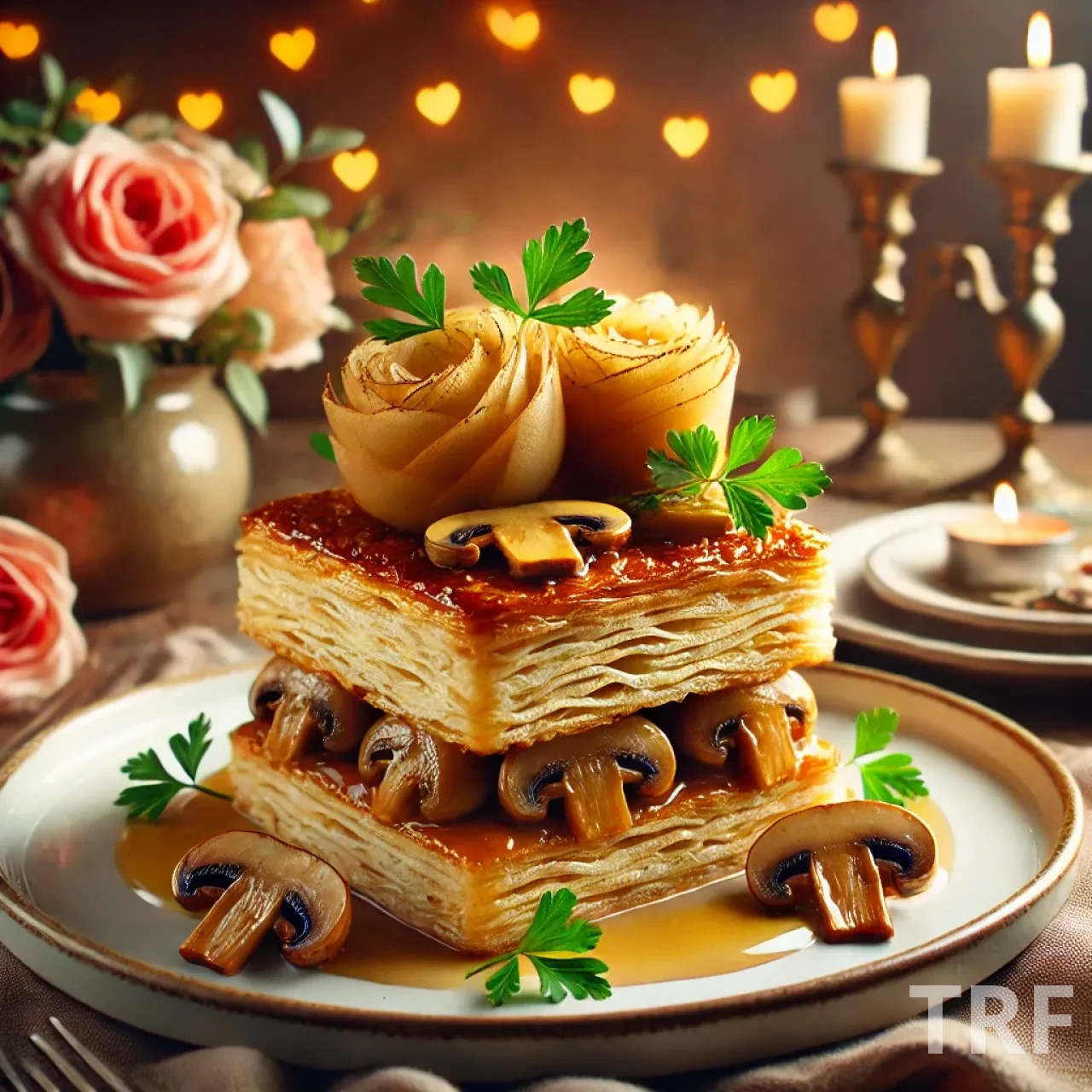 Millefeuille aux Pommes et Champignons