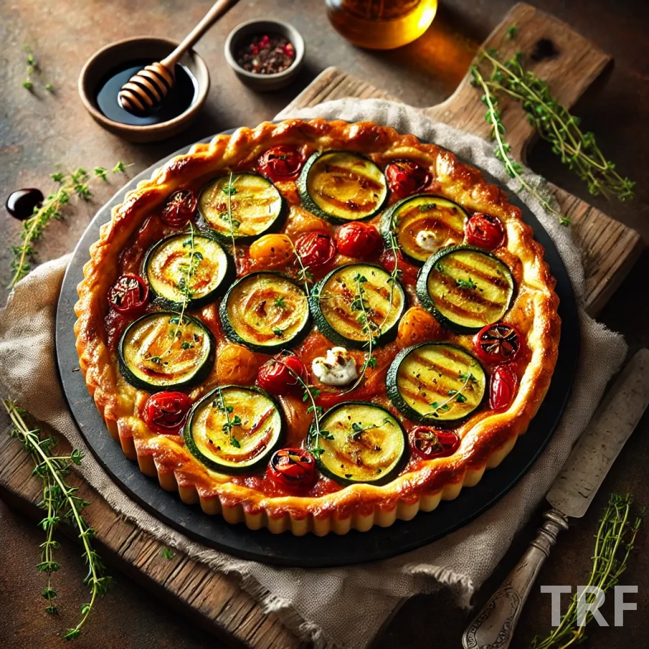 Tarte Tatin Salée au Fromage de Chèvre et Légumes Confits