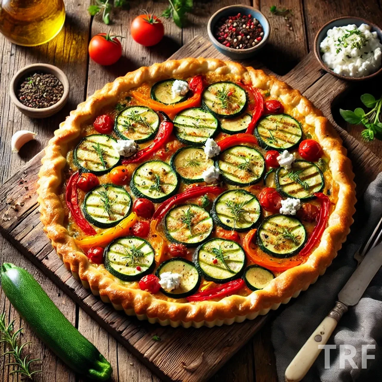 Tarte aux légumes et fromage de chèvre