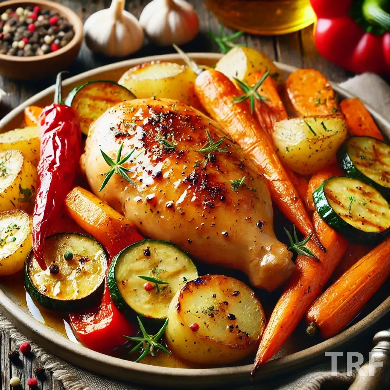 Recette Facile : Poulet au Miel et Ail avec Légumes Rôtis