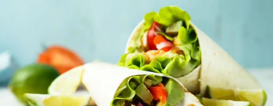 Wraps au poulet et crudités